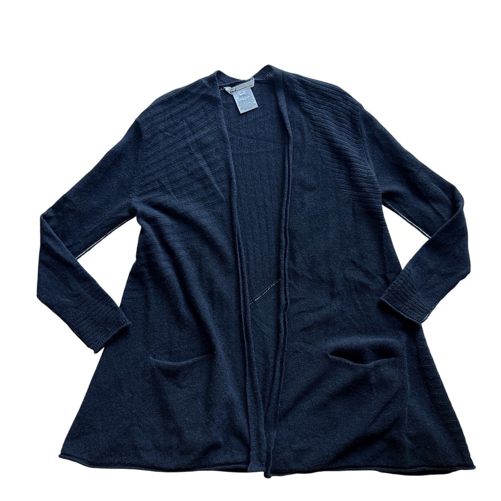 Paychi Guh Women XS/S Cashmere Knit Cardigan Sweater Blue Luxury Minimalist Soft